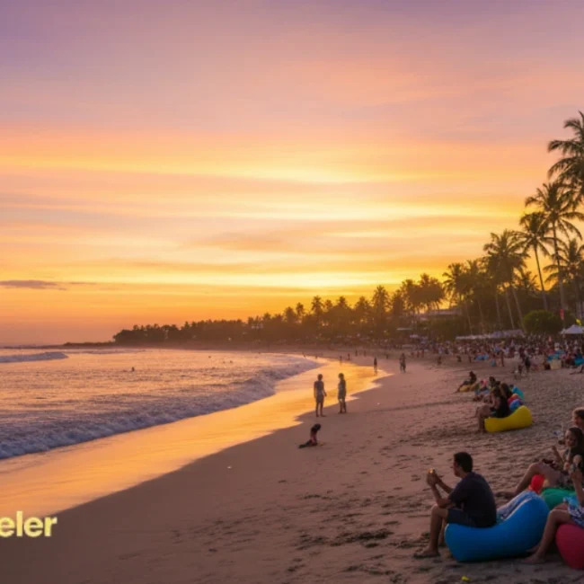 Seminyak Beach Bali sunset view